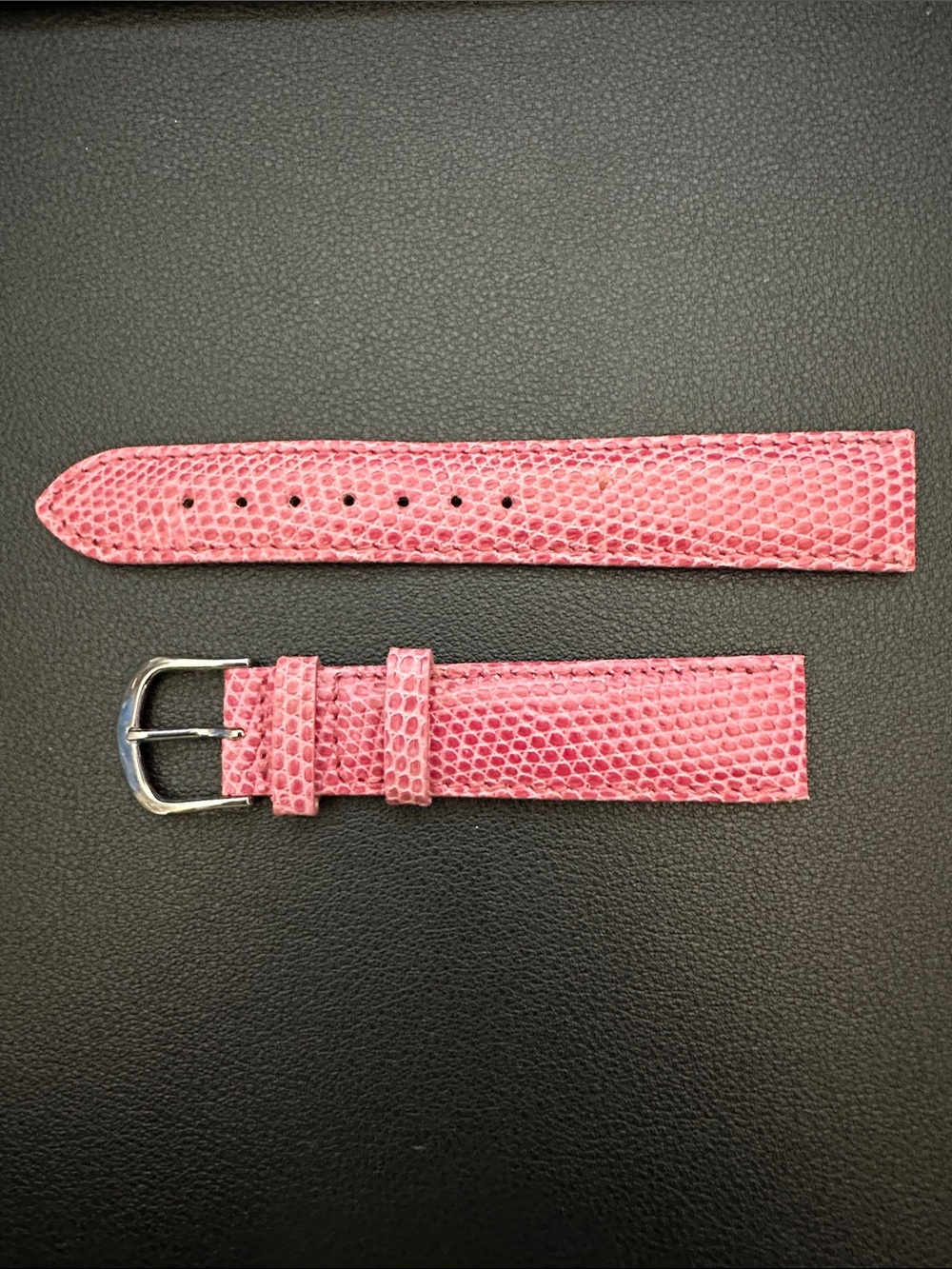 Hamilton Pink Lizard Leather 18mm Watch Strap with Silver Buckle